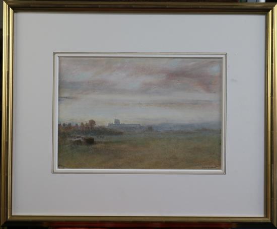 Albert Goodwin (1845-1932) St Albans 10 x 14.5in.
